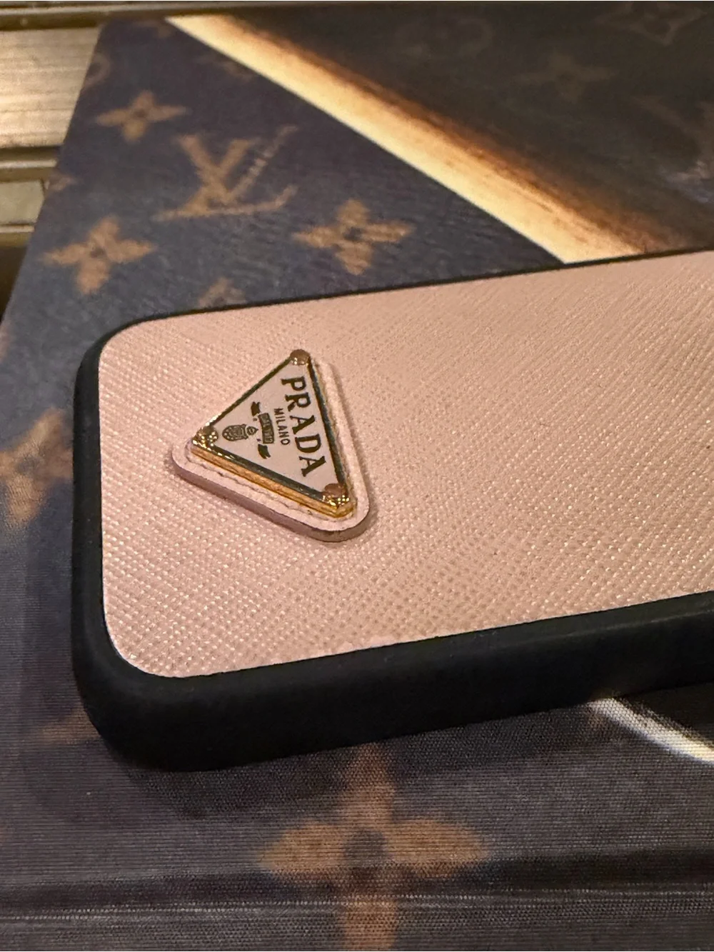 Prada Pink Saffiano Leather iPhone Cover